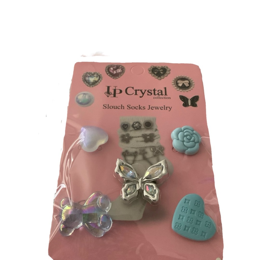 Up Crystal Collection 🌸Blue Butterfly🌸 Charm Set – 5-Piece Slouch Sock Jewelry - Picture 2 of 3